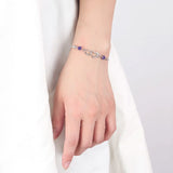 925 Silver Heart Zircon Amethyst Bracelet Women's Jewelry Gift