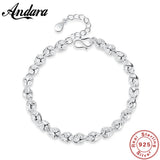 925 Silver Hollow Bracelet Women Engagement Charm Jewelry Gift