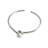 925 Silver Bracelet INS Minimalist Beaded Opening Female Bracelet