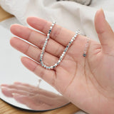 925 Silver Bracelet Irregular Beads Geometric Punk Hearts for Women