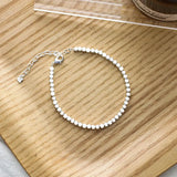 925 Silver Bracelet Irregular Beads Geometric Punk Hearts for Women