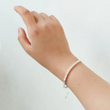 925 Silver Bracelet Irregular Beads Geometric Punk Hearts for Women