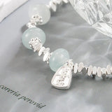 925 Silver Bracelet Irregular Square Happiness Chinese For Woman Girl