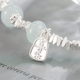 925 Silver Bracelet Irregular Square Happiness Chinese For Woman Girl