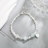925 Silver Bracelet Irregular Square Happiness Chinese For Woman Girl