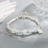925 Silver Bracelet Irregular Square Happiness Chinese For Woman Girl