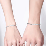 925 Silver Bracelet Forever Glossy Braided Bangles for Women