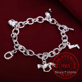 925 Silver Horseshoe Charm Bracelet for Women