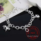 925 Silver Horseshoe Charm Bracelet for Women