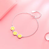 925 Sterling Silver Lemon Bracelet Adjustable Chain Jewelry