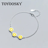 925 Sterling Silver Lemon Bracelet Adjustable Chain Jewelry