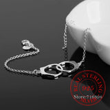 925 Silver Handcuff Shaped Bracelet Charm Bangle Chain Men Women Jewelry Gift