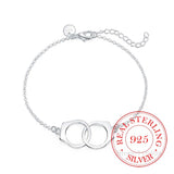 925 Silver Handcuff Shaped Bracelet Charm Bangle Chain Men Women Jewelry Gift