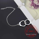 925 Silver Handcuff Shaped Bracelet Charm Bangle Chain Men Women Jewelry Gift