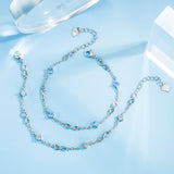 925 Silver Ocean Heart Zircon Bracelet