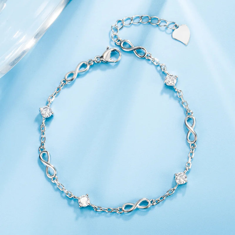 925 Silver Ocean Heart Zircon Bracelet