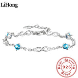 925 Silver Ocean Heart Zircon Bracelet
