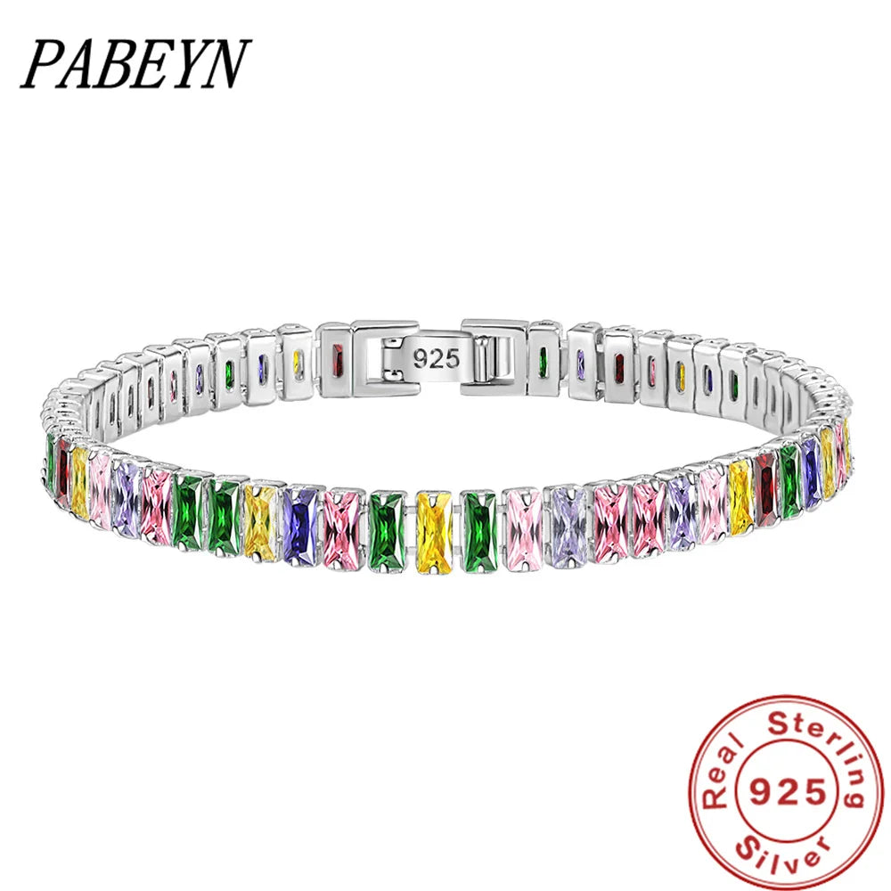925 Silver Bracelet with Light Zirconia Stones