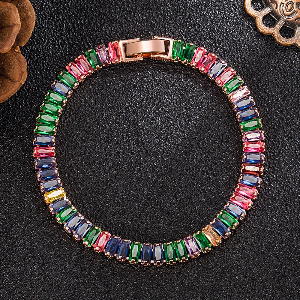 925 Silver Bracelet with Light Zirconia Stones