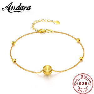 925 Silver Lucky Beads Snake Bone Bracelet Women Engagement Wedding Jewelry