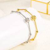 925 Silver Lucky Beads Snake Bone Bracelet Women Engagement Wedding Jewelry