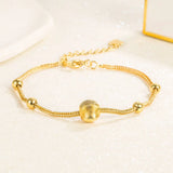 925 Silver Lucky Beads Snake Bone Bracelet Wedding Jewelry