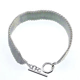 925 Silver Mesh Chain Bracelet Wedding Jewelry