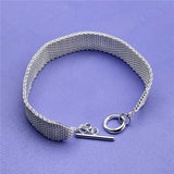 925 Silver Mesh Chain Bracelet Wedding Jewelry