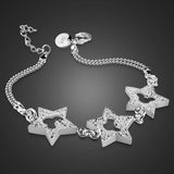 925 Silver Bracelet Mickey Frosted stars Elegant Personal Jewelry