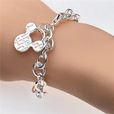 925 Silver Bracelet Mickey Hands Wedding Glamour Jewelry Gift