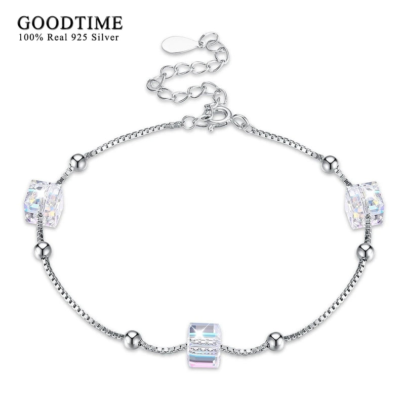 925 Silver Bracelet Multi-crystal Bracelets For Women Anniversary Jewelry