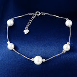 925 Sterling Silver Freshwater Pearl Bracelet Women's Charm Jewelry