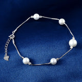925 Sterling Silver Freshwater Pearl Bracelet Women's Charm Jewelry