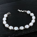 925 Silver Moonstone Bracelet Tennis Bangle Jewelry