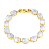 925 Silver Moonstone Bracelet Tennis Bangle Jewelry