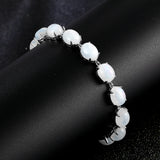 925 Silver Moonstone Bracelet Tennis Bangle Jewelry