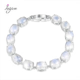 925 Silver Moonstone Bracelet Tennis Bangle Jewelry