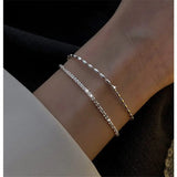925 Sterling Silver Women Bracelet Beads Double Layer
