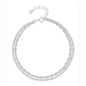 925 Sterling Silver Women Bracelet Beads Double Layer