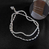 925 Silver Double Layer Beads Bracelet Women Jewelry