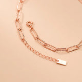 925 Sterling Silver Anklet Oval Rose Chain Foot Jewellery