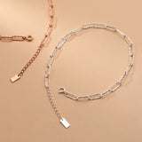 925 Sterling Silver Anklet Oval Rose Chain Foot Jewellery