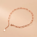 925 Sterling Silver Anklet Oval Rose Chain Foot Jewellery