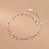 925 Sterling Silver Anklet Oval Rose Chain Foot Jewellery