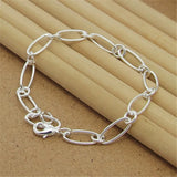 925 Silver Paper Clip Charm Bracelet for Women