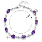 925 Silver Purple Crystal Bracelet Women's Jewelry Gift