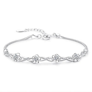 925 Silver Purple Crystal Zircon Bracelet for Women