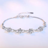 925 Silver Purple Crystal Zircon Bracelet for Women