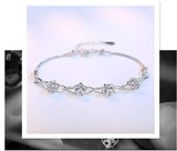 925 Silver Plum Bracelet Purple Zircon Crystal Women's Jewelry
