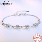 925 Silver Plum Bracelet Purple Zircon Crystal Women's Jewelry